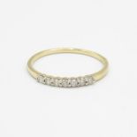 9ct gold circular cut diamond seven stone ring Size T 1/2 1.4 g