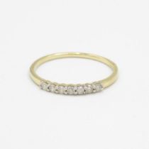 9ct gold circular cut diamond seven stone ring Size T 1/2 1.4 g