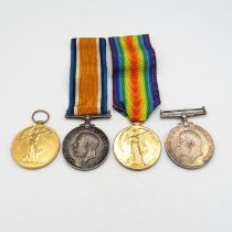 2x WWI medal pairs named 11070 Pte S Hughes Lancs Fus. G/25353 Pte M Church The Queens -