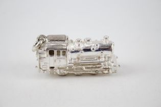 Vintage Stamped .925 Sterling Silver Novelty Train Miniature Charm (19g) - Length - 3.6cm In vintage