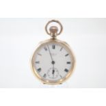 WALTHAM Gents Rolled Gold Open Face Pocket Watch Hand-wind WORKING - WALTHAM Gents Rolled Gold