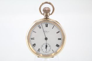 WALTHAM Gents Rolled Gold Open Face Pocket Watch Hand-wind WORKING - WALTHAM Gents Rolled Gold