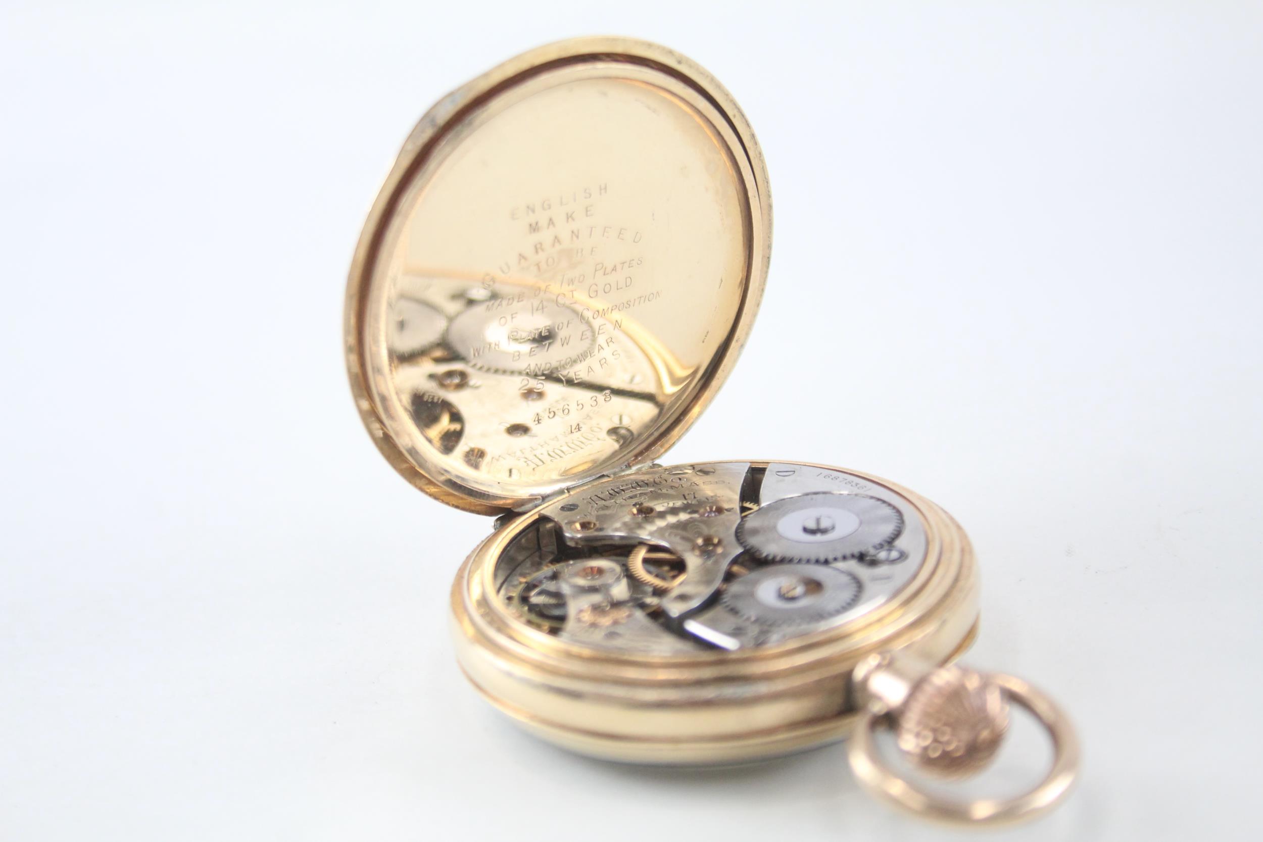 WALTHAM Gents Rolled Gold Open Face Pocket Watch Hand-wind WORKING - WALTHAM Gents Rolled Gold - Image 4 of 5