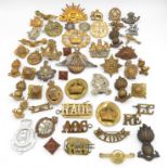 Job Lot of mixed military badges including Australian and York and Lancs etc. -