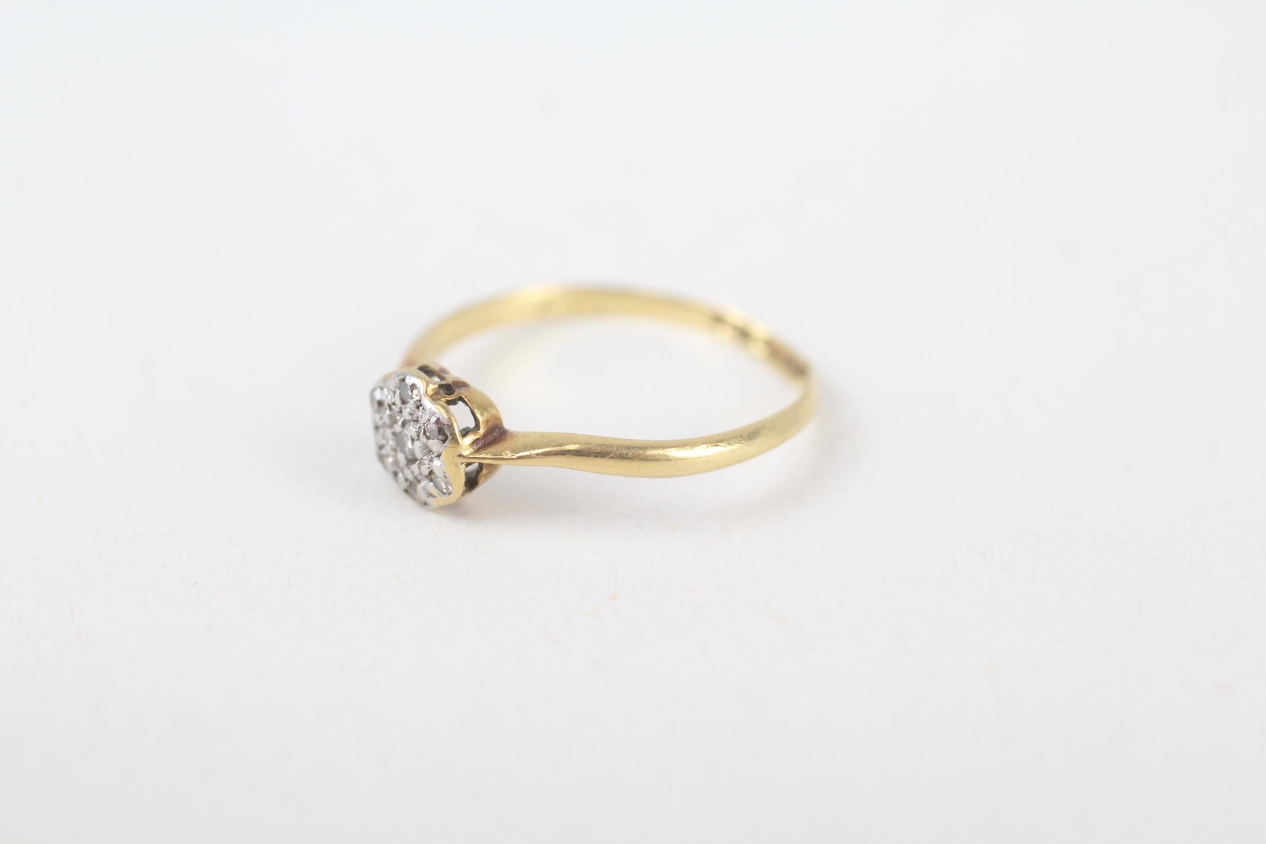 18ct gold old cut diamond cluster ring Size K 1.3 g - Image 5 of 5