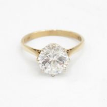 9ct gold round brilliant cut cubic zirconia single stone ring Size S