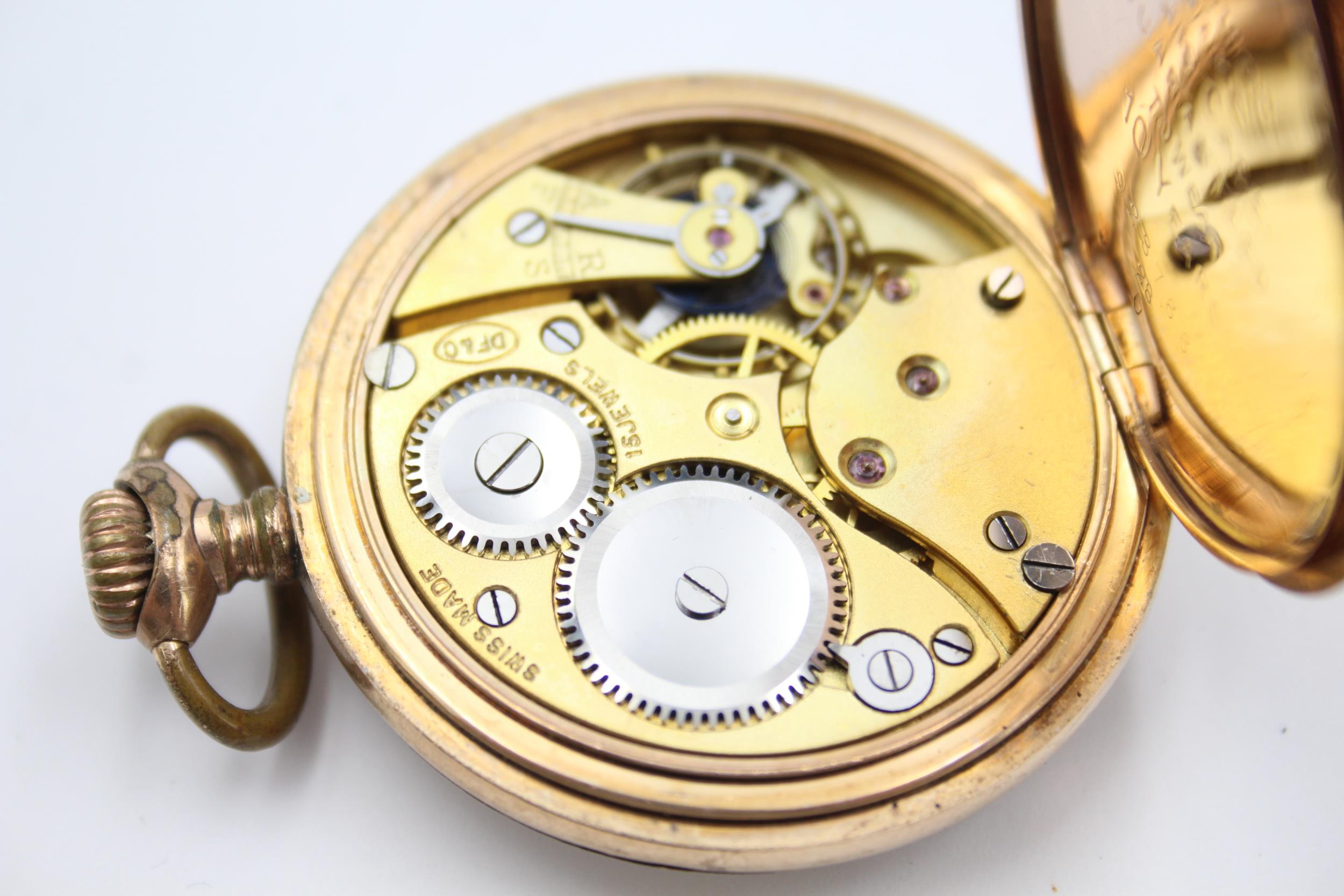 Gents Rolled Gold Open Face Pocket Watch Hand-wind WORKING - Gents Rolled Gold Open Face Pocket - Image 6 of 6