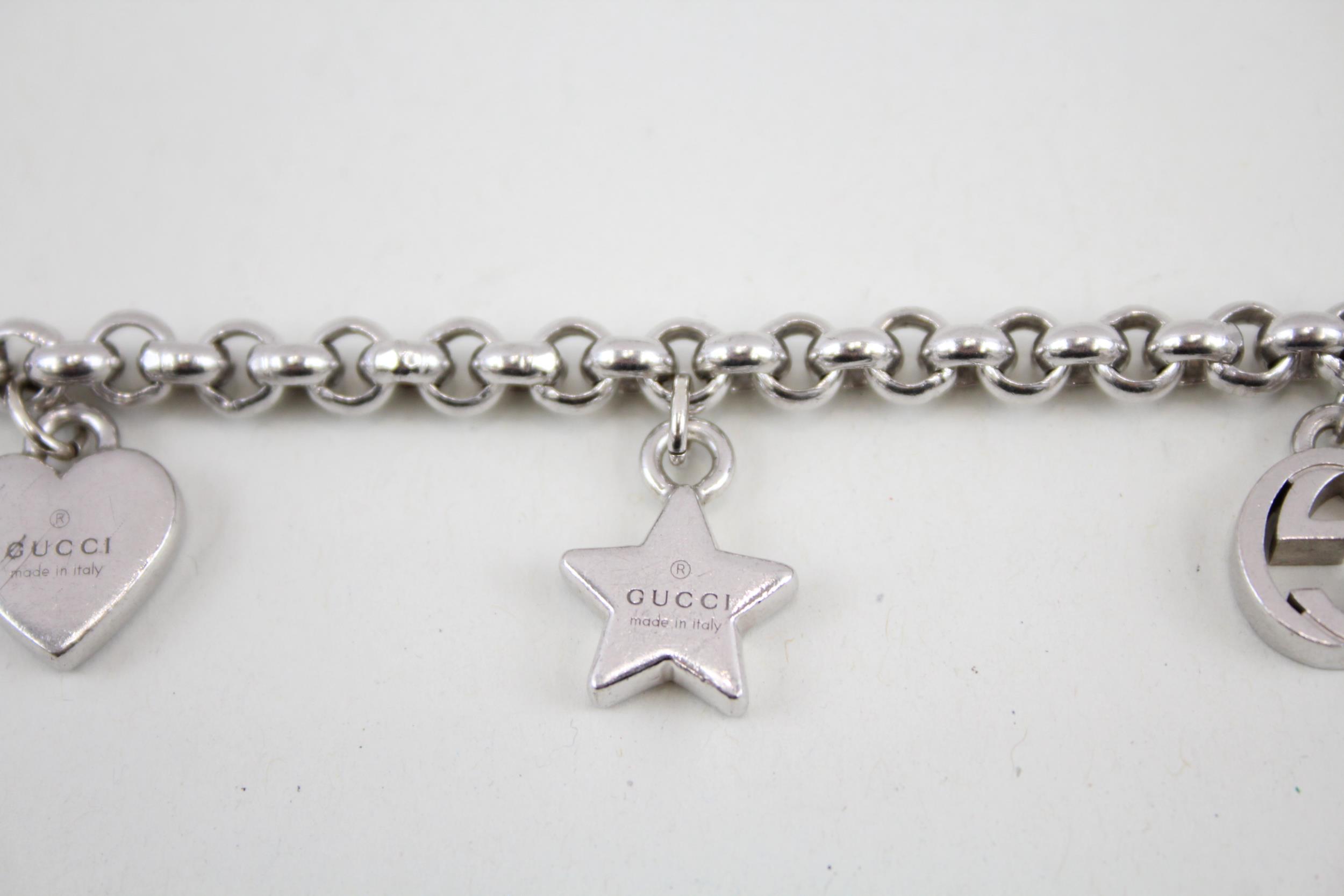 Silver charm bracelet by designer Gucci with box (30g) - Image 3 of 6