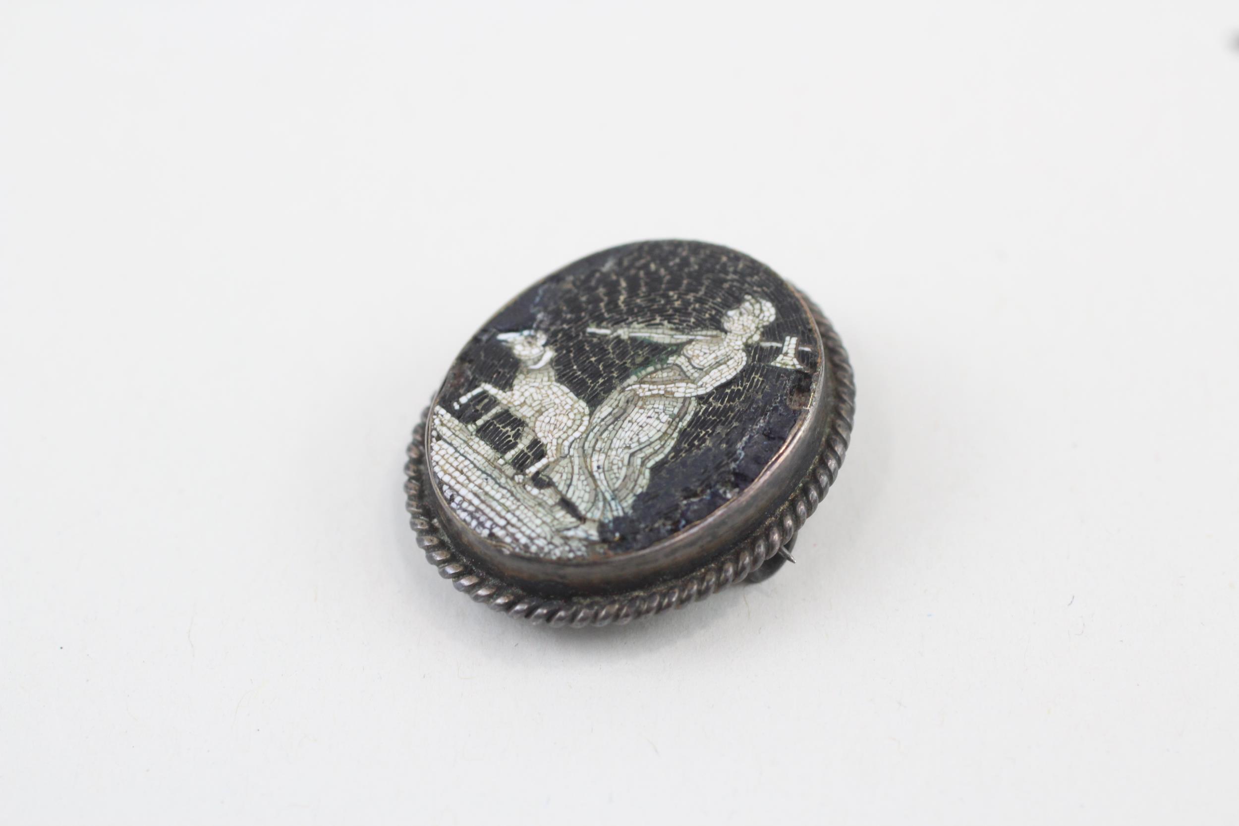 Victorian micro mosaic brooch (8g) - Image 3 of 6