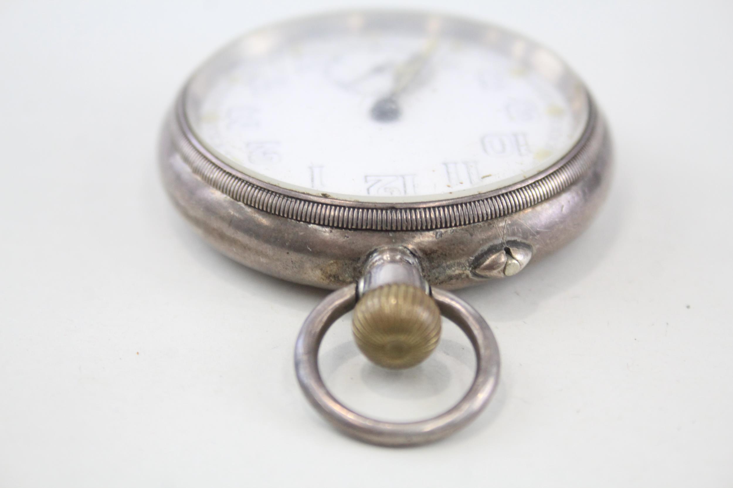 Sterling Silver Vintage Military Style Pocket Watch Hand-wind WORKING - Sterling Silver Vintage - Image 4 of 4