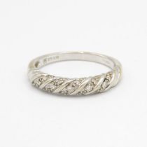 9ct gold diamond half eternity ring, total diamond weight 0.10ct approximately Size R 2.8 g