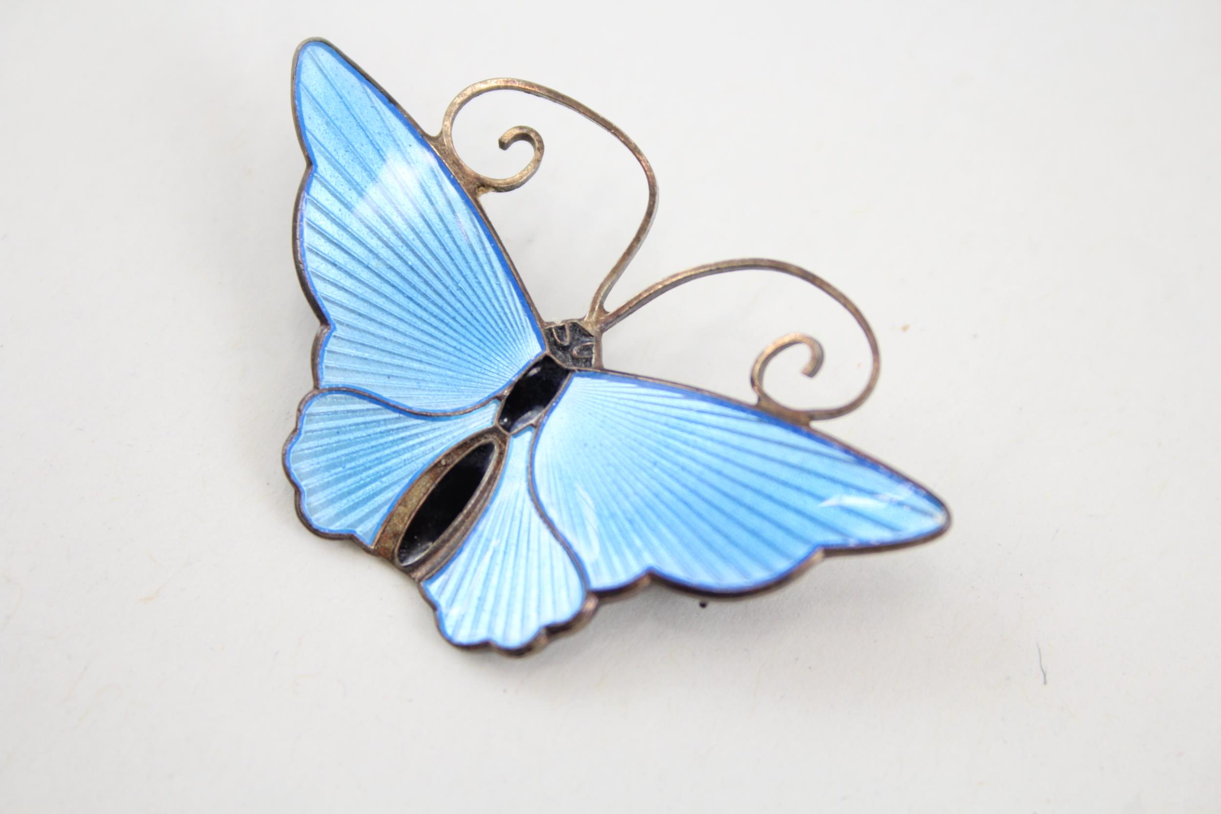 Silver enamel butterfly brooch by David Anderson (7g) - Image 3 of 5