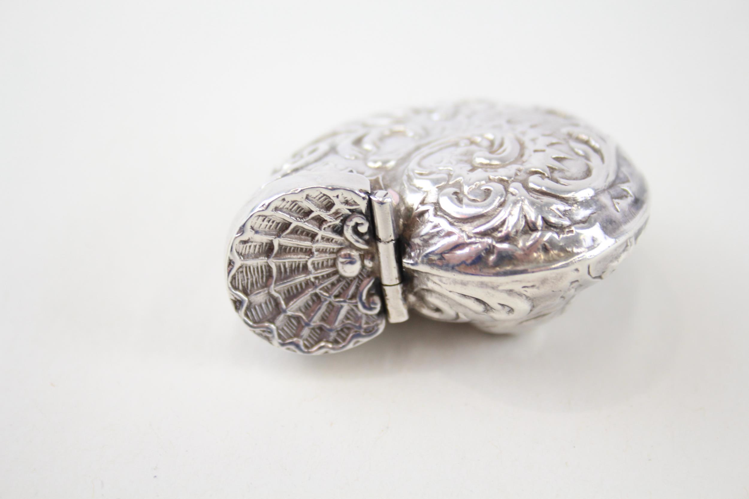 Vintage Stamped .925 Sterling Silver Nautilus Shell Snuff / Trinket Box (18g) - Diameter - 5cm In - Image 4 of 4