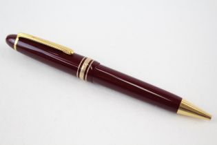 MONTBLANC Meisterstuck Burgundy Cased Ballpoint Pen / Biro w/ Gold Plate Banding - UNTESTED Serial -