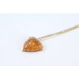 9ct gold amber pendant necklace