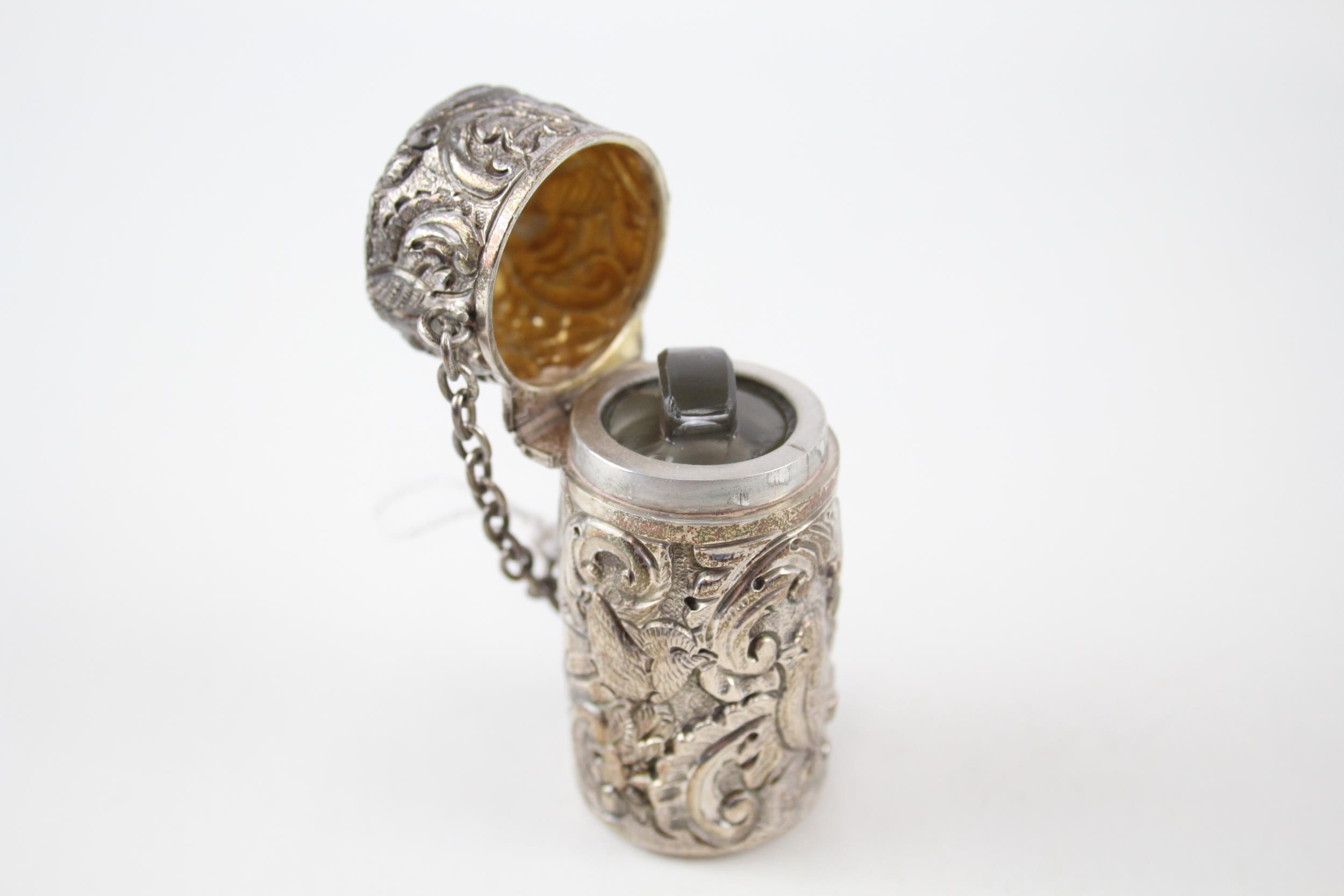 Antique Victorian 1898 London Sterling Silver S Mordan & Co Scent Bottle (71g) - Height - 6cm In - Image 4 of 5