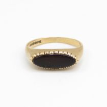 9ct gold vintage black onyx ring Size L