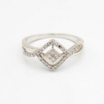 14ct gold diamond openwork dress ring Size L 2 g