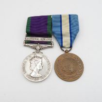 ERII Mounted medal pair CSM Northern Ireland named 23826876 Cpl M Sullivan RCT -