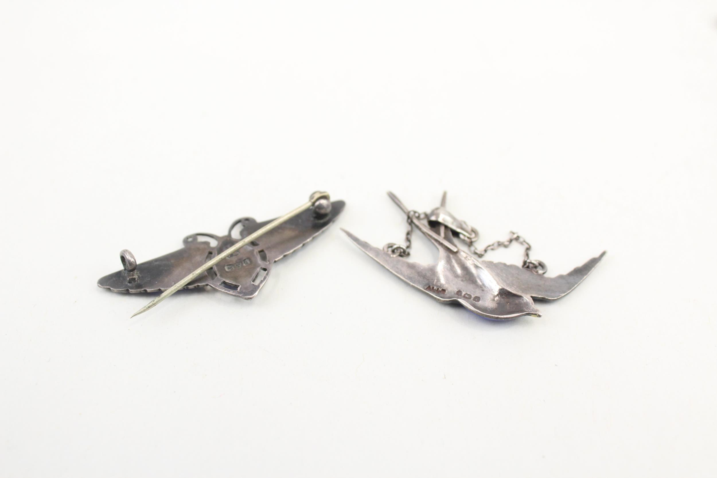 Silver enamel brooch and pendant including Charles Horner (8g) - Image 5 of 7