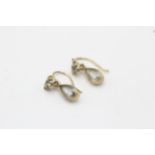 9ct gold pear shaped paste dangle earrings