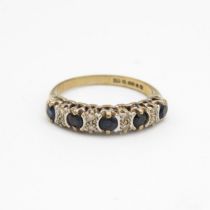 9ct gold sapphire and diamond set half hoop eternity ring Size G