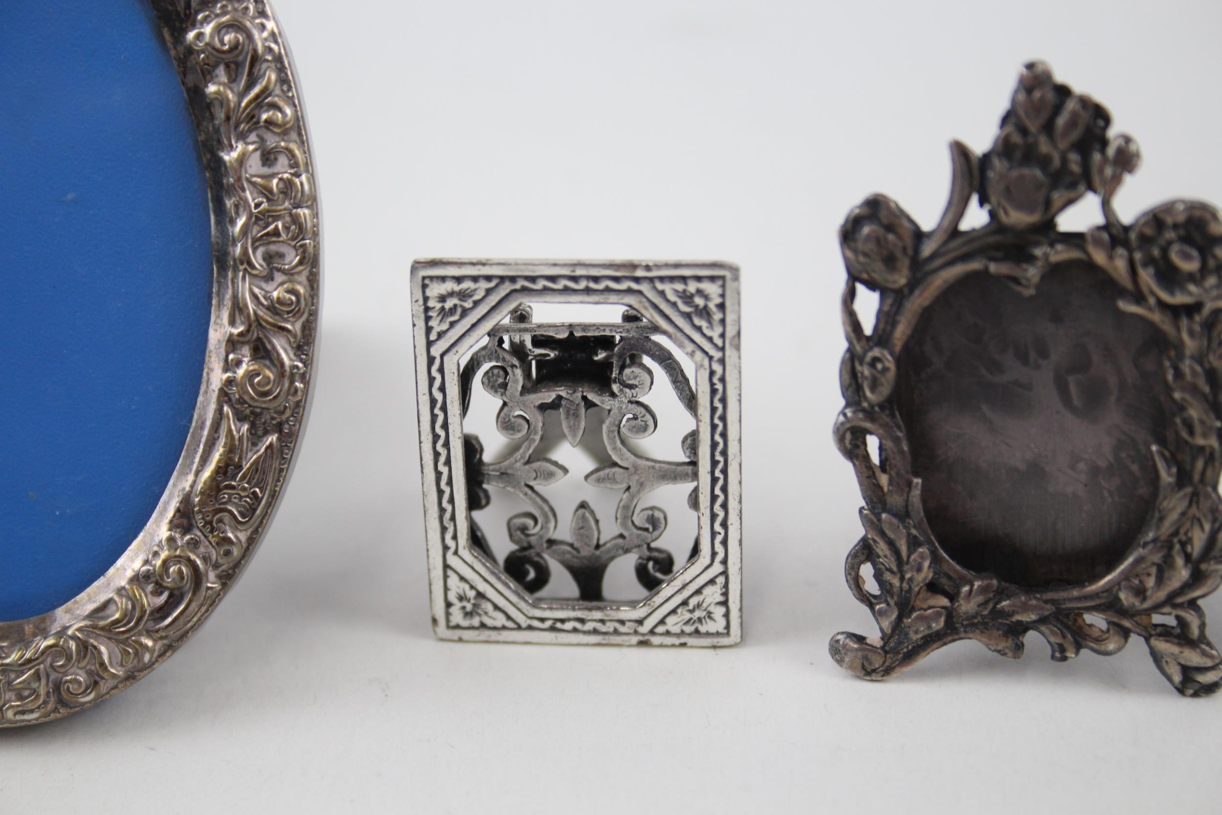 5 x Vintage HM .925 Sterling Silver Miniature / Small Photograph Frames (63g) - In vintage condition - Image 3 of 7