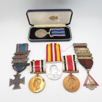 6x medals inc boxed National Service - Red Cross Log Service to John Morley Special Constabulary