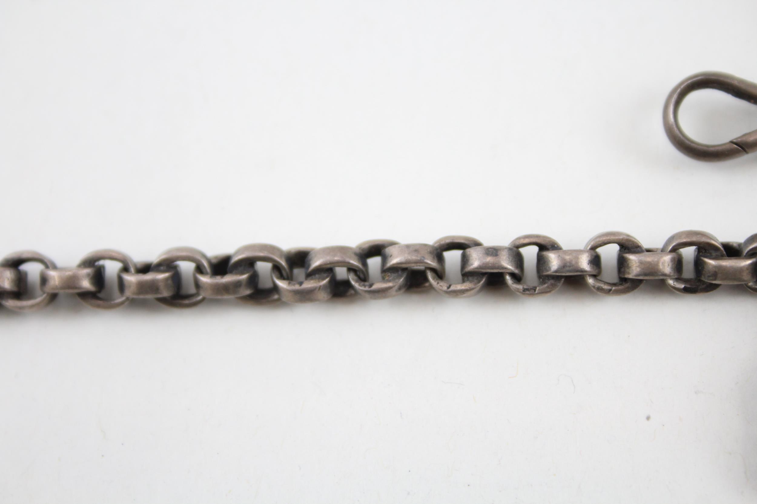 Silver antique watch chain with fob (40g) - Image 5 of 7