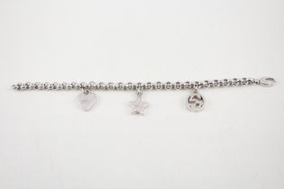 Silver charm bracelet by designer Gucci with box (30g)