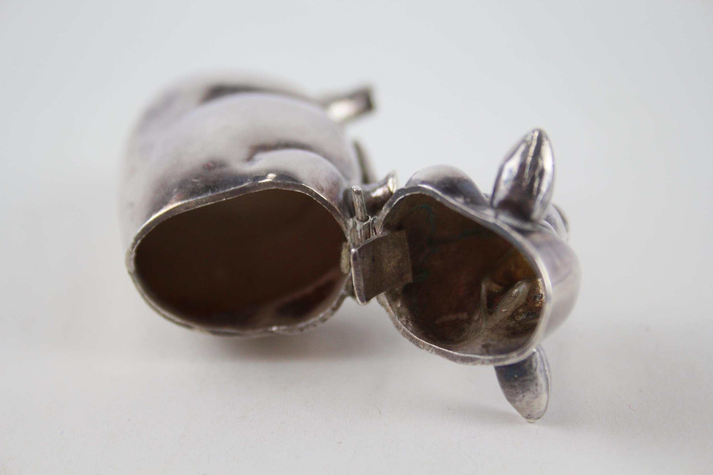 Vintage Stamped .925 Sterling Silver Novelty Pig Vesta / Match Case (44g) - Length - 7.2cm In - Image 5 of 6