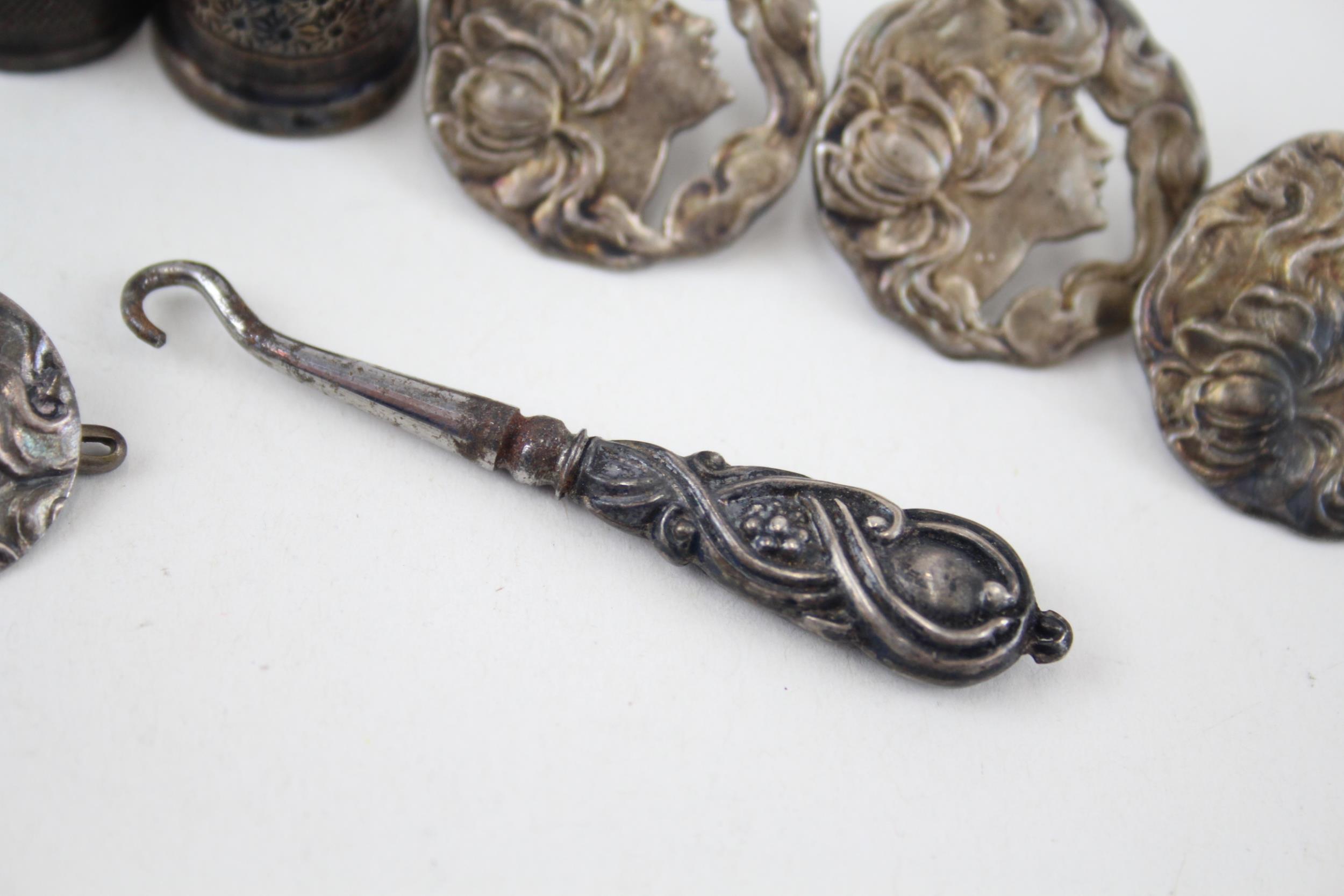 8 x Antique / Vintage HM .925 Sterling Silver Haberdashery Inc Art Nouveau 23g - Inc Art Nouveau, - Image 7 of 7