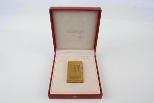 Vintage S.T DUPONT Paris Gold Plated Cigarette Lighter Boxed - 5JLJ41 - UNTESTED In previously owned