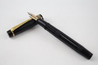 Vintage DE LA RUE Onoto Magna Black Fountain Pen w/ 14ct Gold Nib WRITING - Dip Tested & WRITING