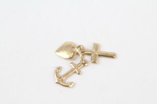 9ct gold love hope faith charm