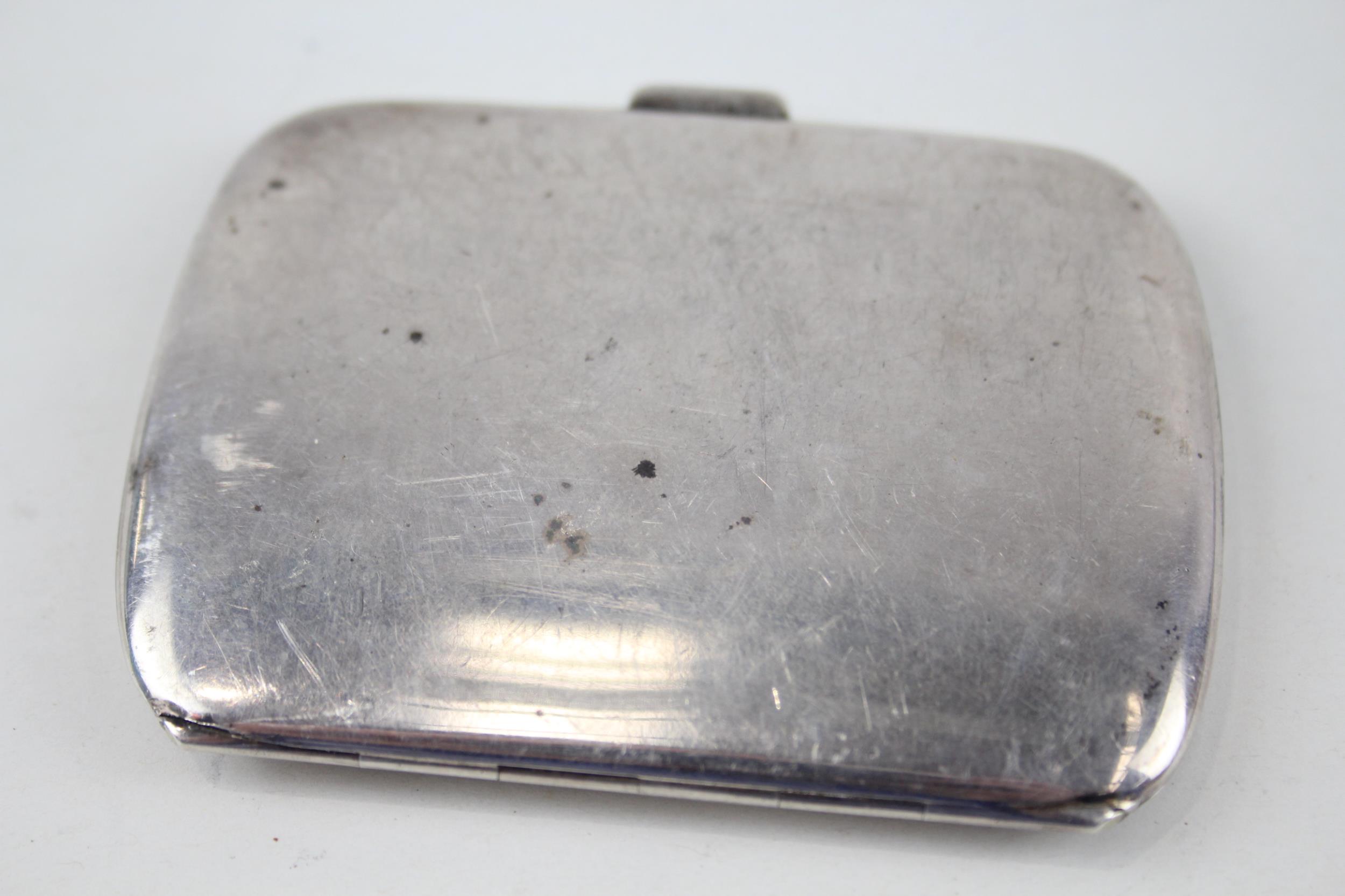 Antique Hallmarked 1924 Birmingham Sterling Silver Cigarette Case (77g) - w/ Personal Engraving - Image 6 of 6