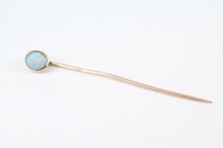 15ct gold opal single stone stick pin with 9ct gold pin