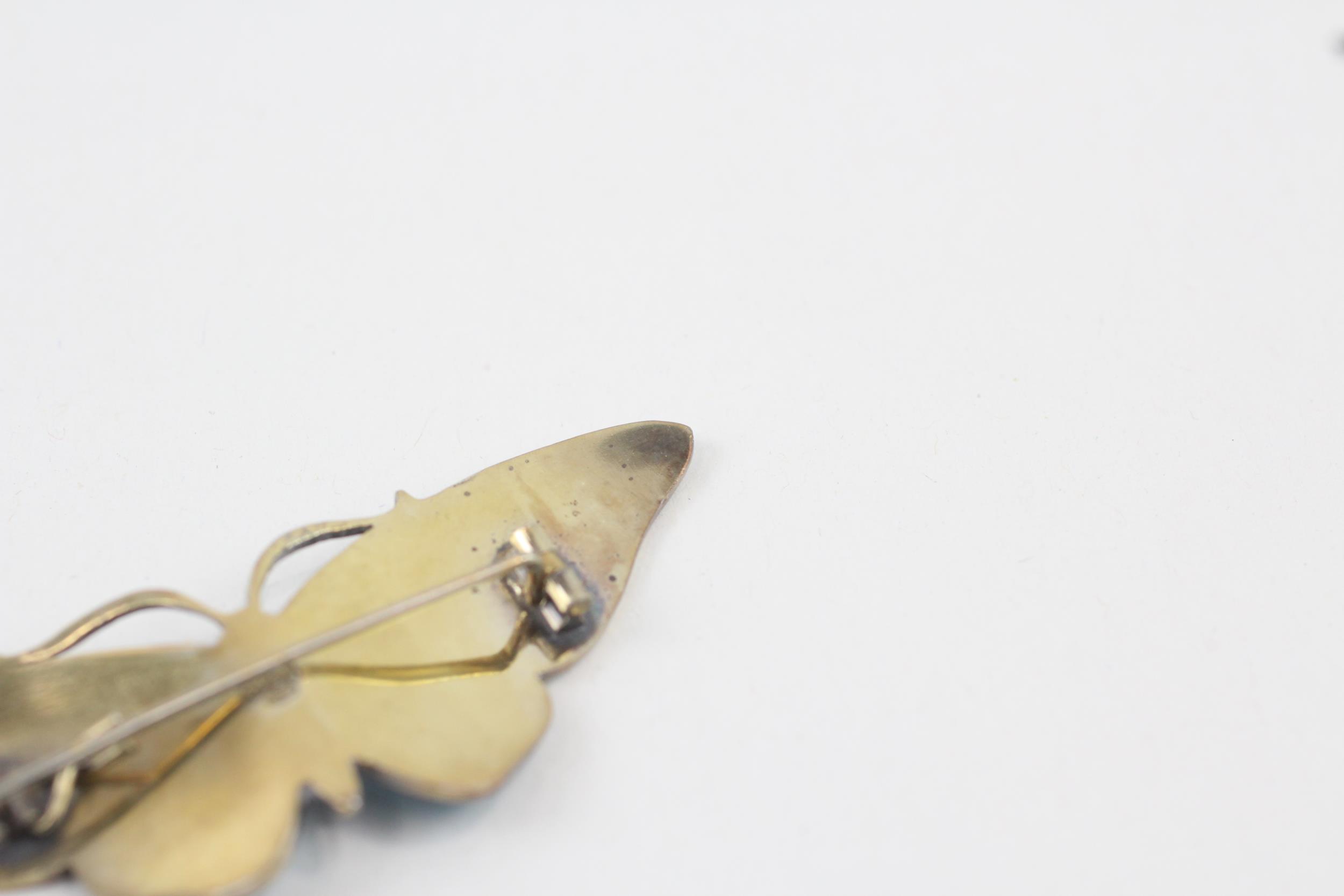 Silver enamel butterfly brooch by Gustav Hellstrom (13g) - Image 12 of 13