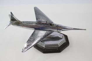 Vintage Table Lighter Art Deco Chrome Jet Plane Aviation Interest - Vintage Table Lighter Art Deco