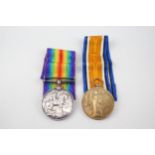 WW1 Medal Pair Named 241521 Pte J. Champion Gordons. Original Ribbons - WW1 Medal Pair Named