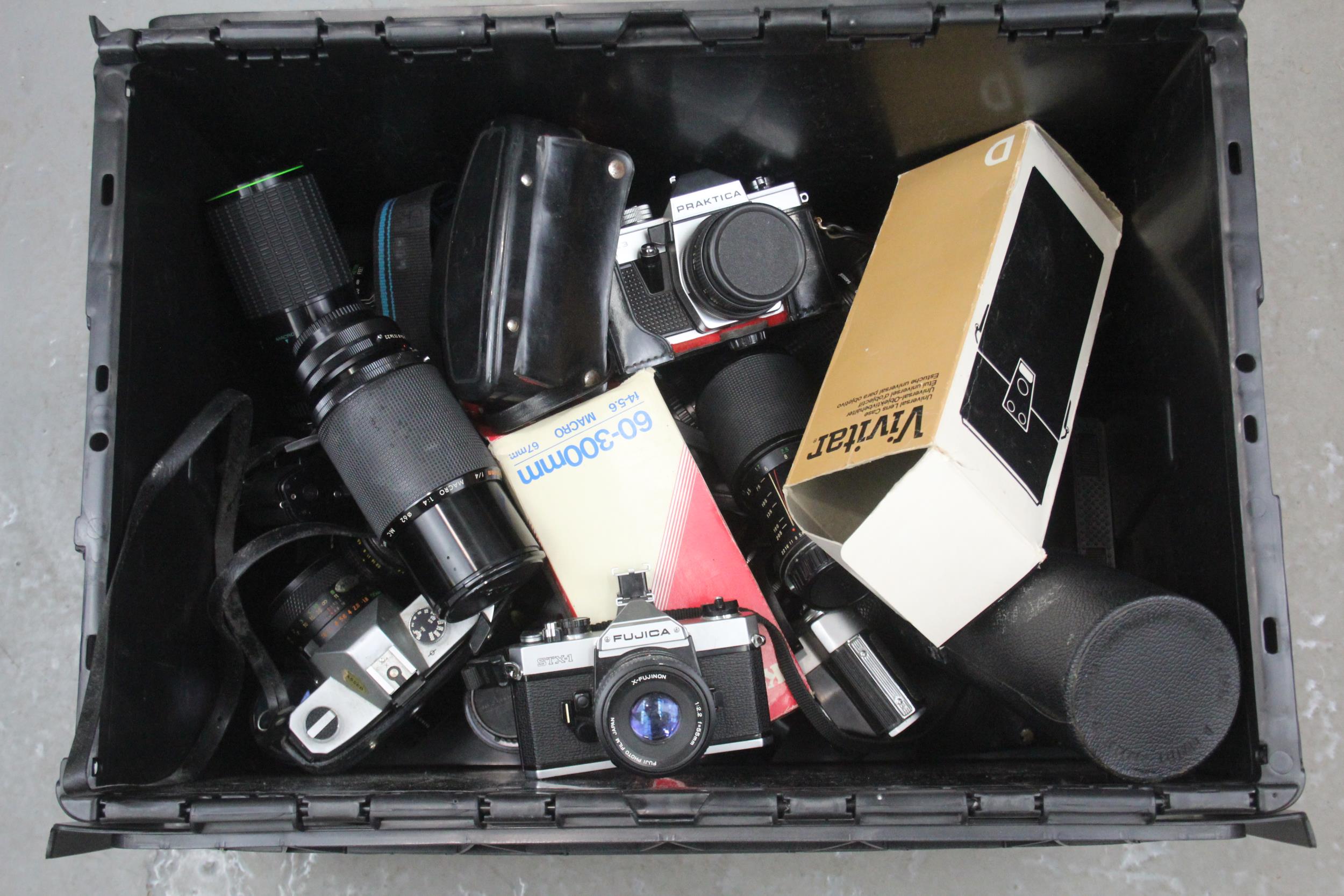 SLR Vintage Film Cameras Inc Canon, Pentax, Minolta Etc w/ Misc Lenses Job Lot - SLR Vintage Film
