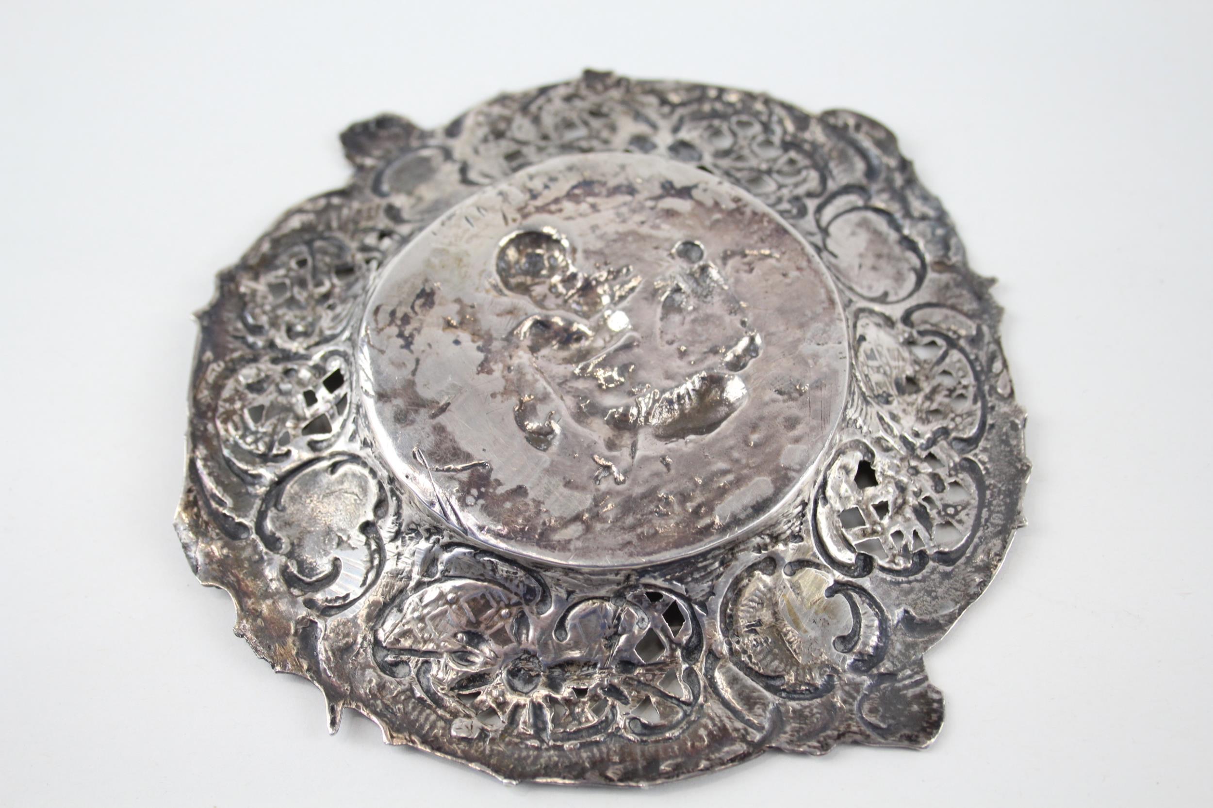 Antique Victorian 1897 London Sterling Silver Cherub Pin Trinket Dish (66g) - Maker - William Neal - Image 6 of 6