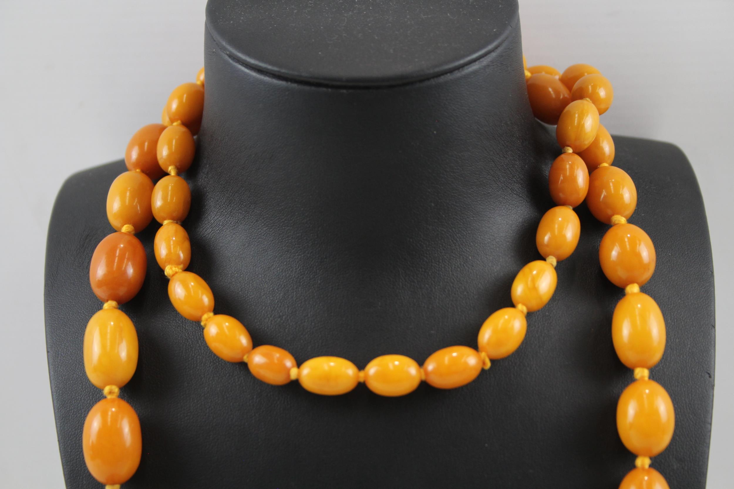 Bakelite graduated necklace individually knotted (121g) - Image 2 of 5