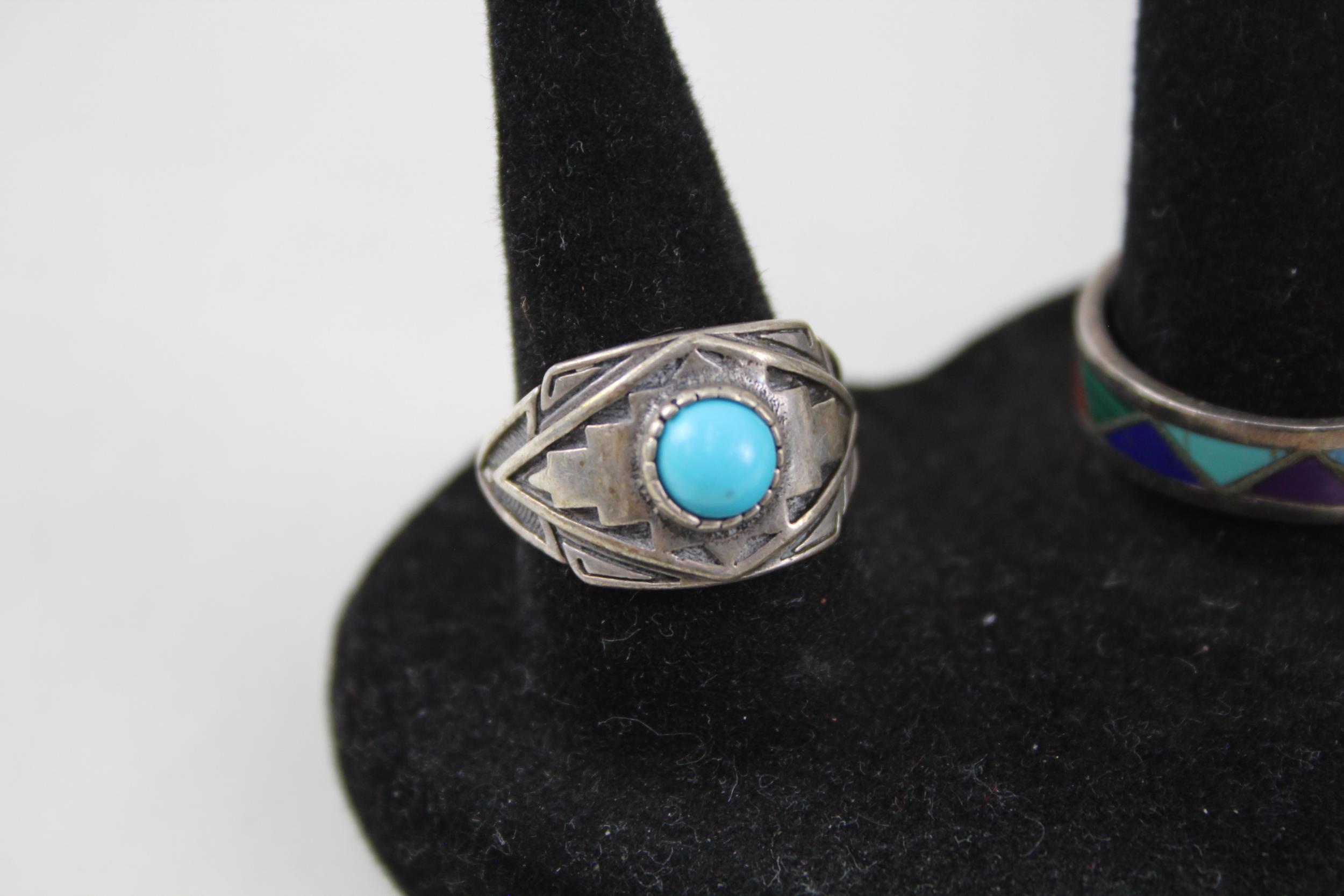 A collection of silver Native American jewellery including signed (23g) - Image 4 of 8