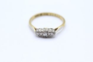 18ct gold & platinum vintage diamond ring Size L 2.1 g