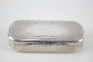 Antique Victorian 1871 Birmingham Sterling Silver Oval Snuff Box (45g) - Maker - Henry Hyde Aston