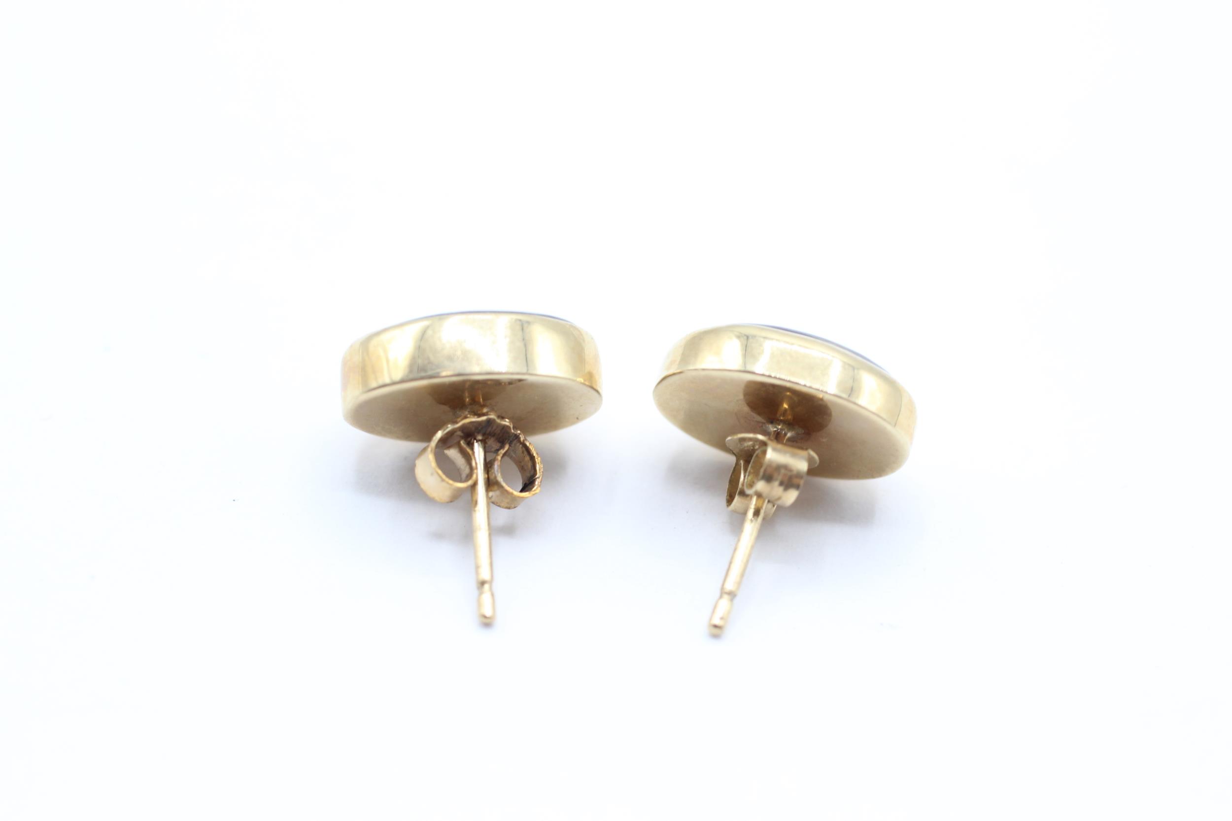 9ct gold black opal triplet stud earrings 4.1 g - Image 4 of 4