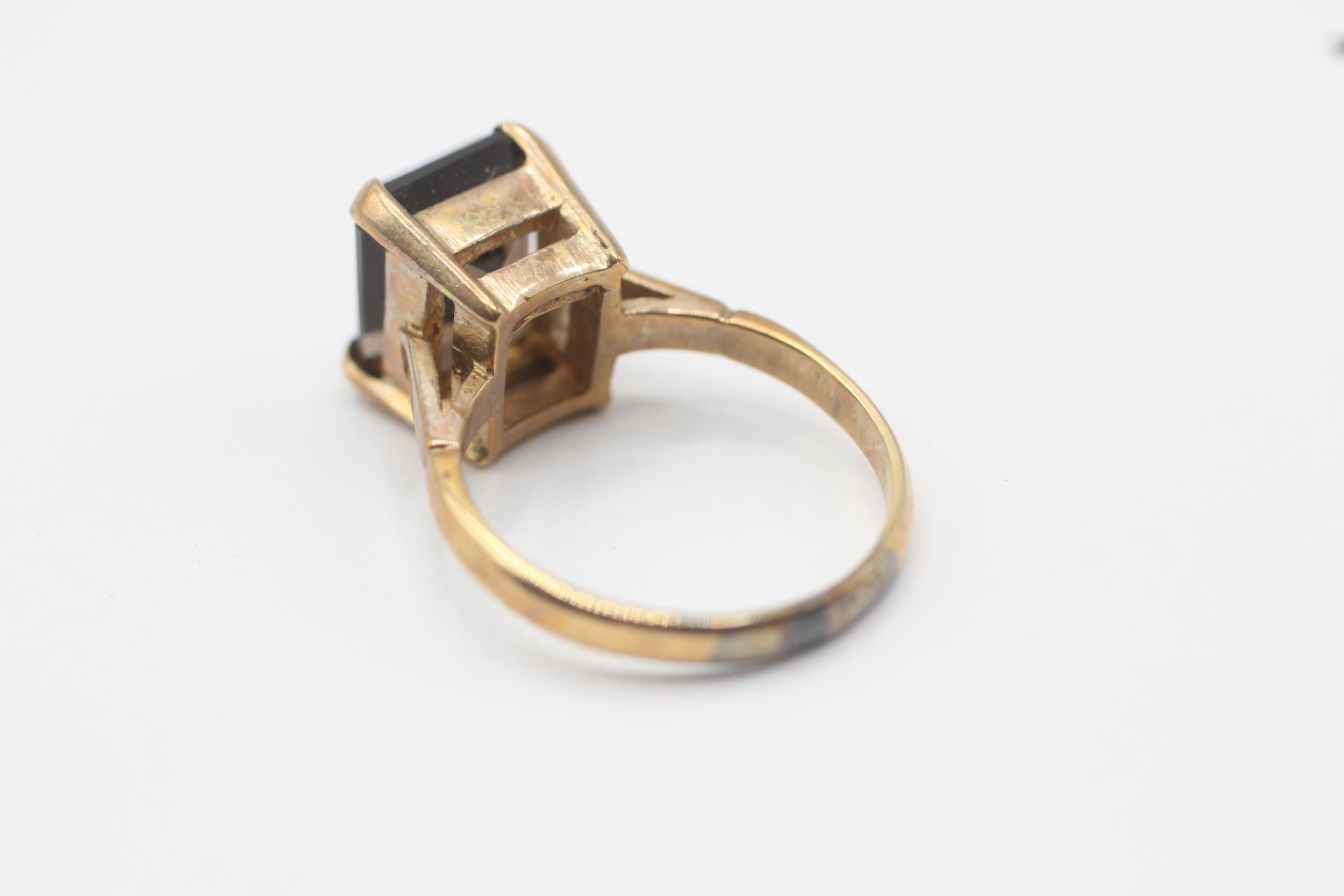 9ct gold smokey quartz single stone ring Size K 3.6 g - Image 3 of 6