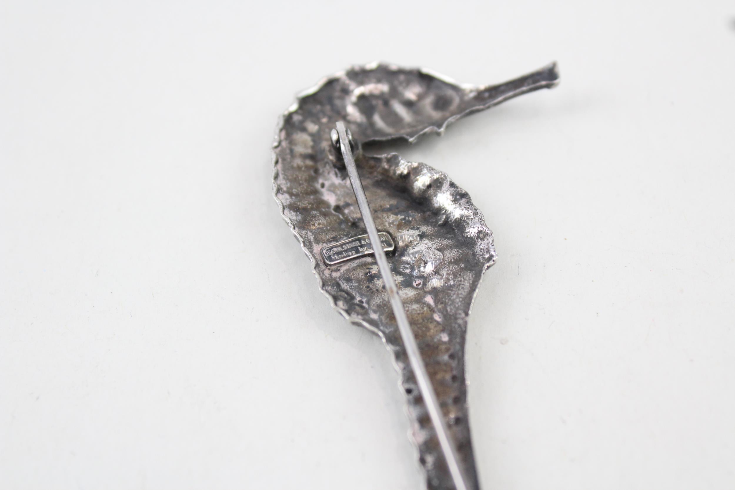 Silver seahorse brooch stamped Black, Starr & Gorham by Cini (15g) - Image 5 of 7