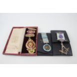 Sterling Silver Masonic R.A.O.B Cased Jewels x 3 inc. Prov Grand Primo 110g - Sterling Silver